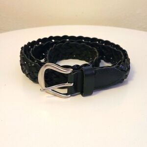 Black leather 75 percent braided leather size xl